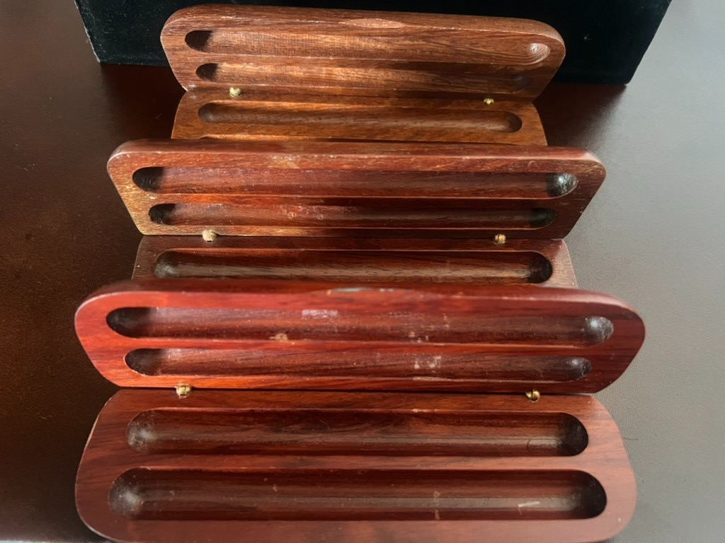 Boîtes Stylo-Plume Stylo à Plume Sphère Bois Trousse 2 Places Lot 3 Pièces 