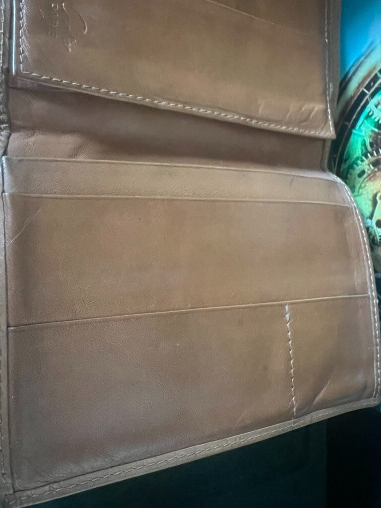 CARTIER Women's Wallet Document Holder Leather Flower ORIGINAL Vintage