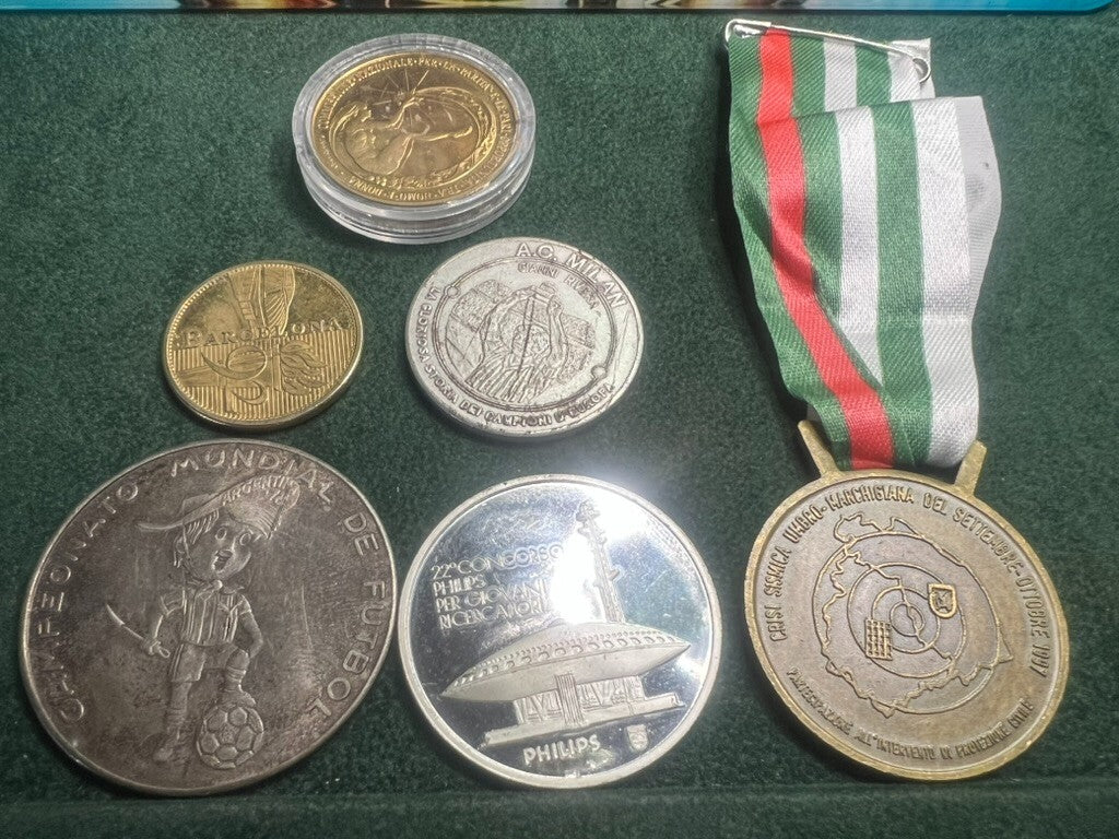 🔴 Medaglie SPORTIVE al merito metallo con nastri vintage LOTTO n.21