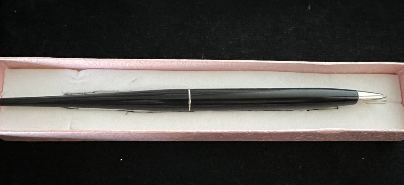 🔴 OMAS schwarzer Schreibtisch-Füllfederhalter mit Ständer, schreibt Vintage D 