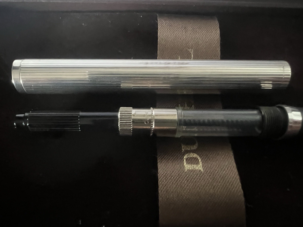 🔴 DUNHILL penna stilografica ARGENTO 925 STERLING pennino ORO M Montblanc