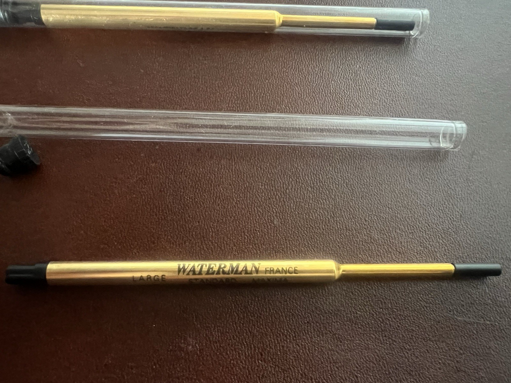 🔴 WATERMAN Kugelschreibermine, schwarze Tinte, große Mine, 2 Stück 