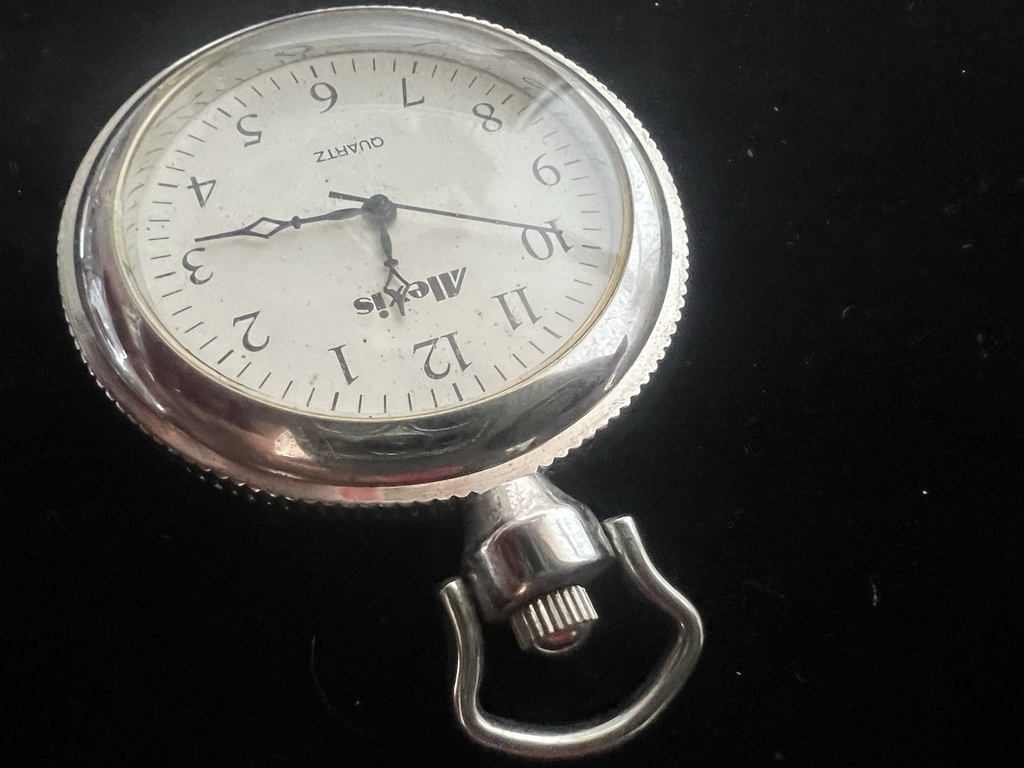Pocket Watch Man Woman ALEXIS Chrome Movement Quartz Works Vintage