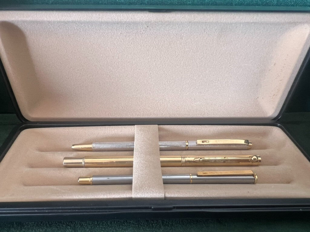 🔴 Penne a sfera metallo penne scrivono LOTTO 3 PENNE vintage
