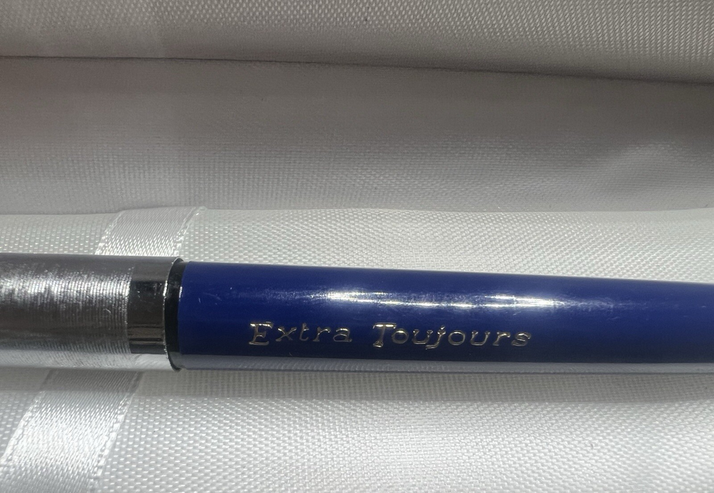 🔴 TOUJOURS penna stilografica BLU pistone placcata oro vintage