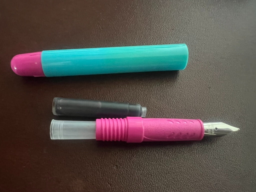 🔴 PELIKAN Primapenna Füllfederhalter, blau-rosa, unbenutzt, Größe M, Vintage 
