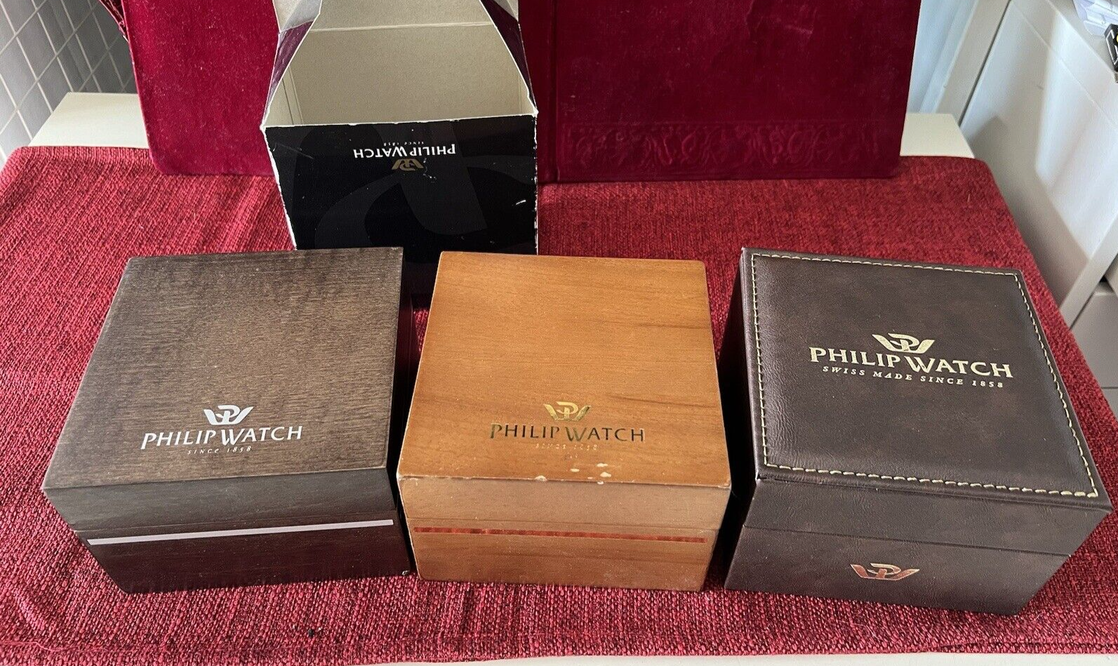 🔴 PHILIP WATCH watch boxes case set lot of 3 CASES as photo 