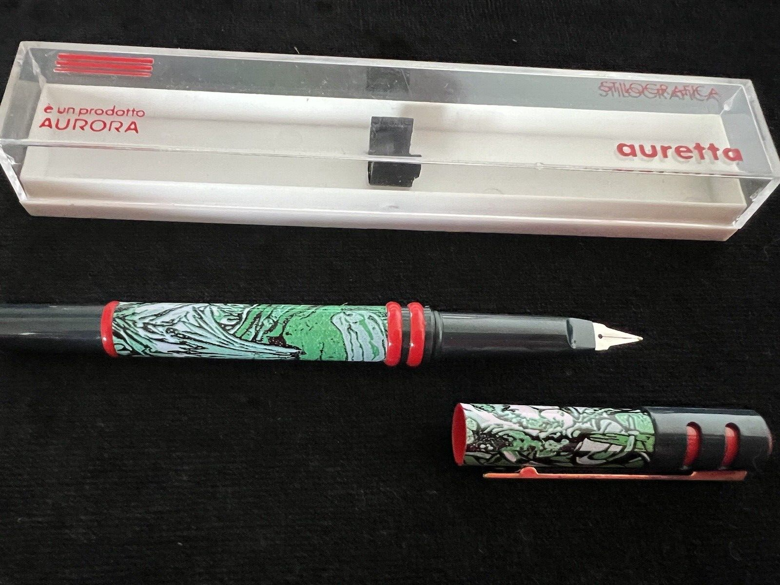 Auretta Pen Fountain Pen By Aurora Leaves Jungle Cartridge Vintage 1970 C 