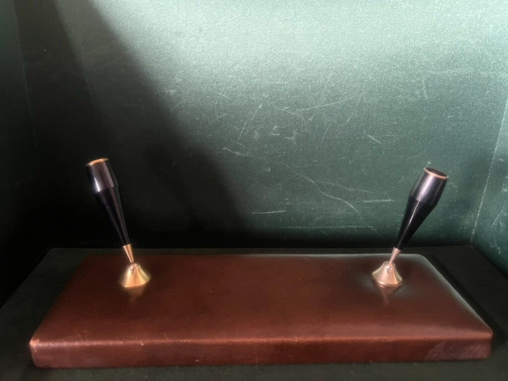 🔴 Stiloforo base penna stilografica sfera PELLE portapenna scrivania vintage