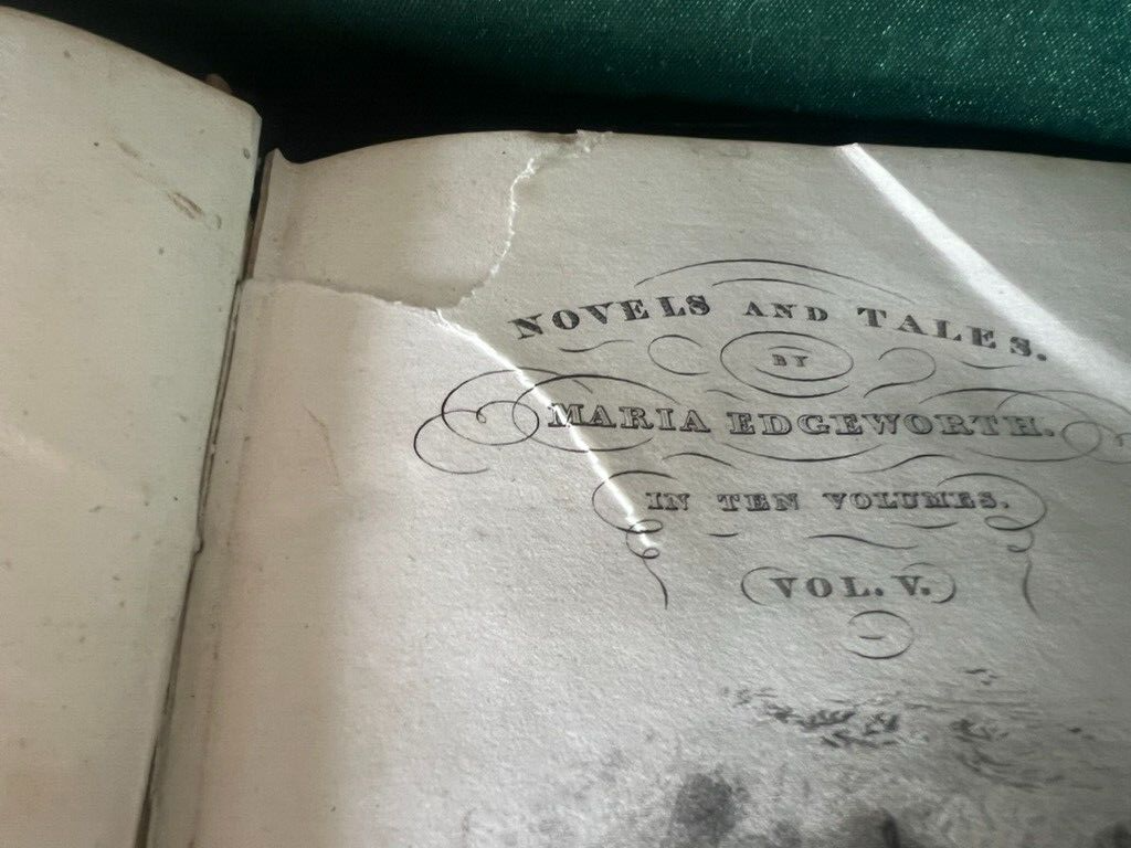 🔴 Libro NOVELS AND TALES Maria Edgeworth in inglese volume 9 antico 1835