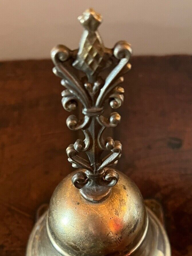 🔴 Glocke, Metallspitze, Durchmesser 9,5 cm, Höhe 16 cm, Vintage 