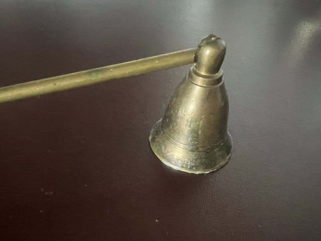 Eteignoir À Bougie Mocciolo Damps Bougie En Bronze Manche Bois Vintage