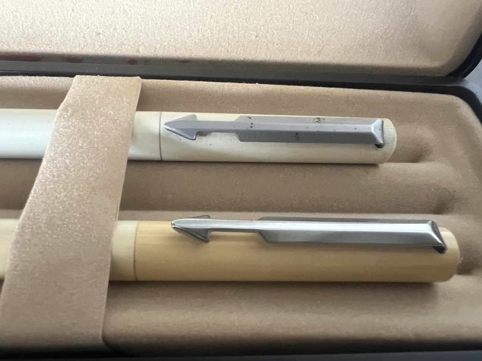 🔴 PARKER penna stilografica e sfera bianche Vector scrivono vintage