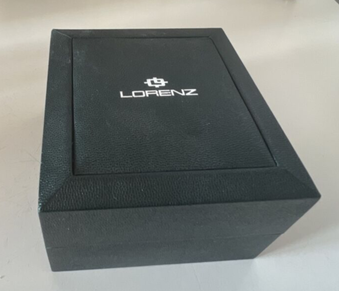 🔴 LORENZ scatola box orologio verde custodia cuscino vintage