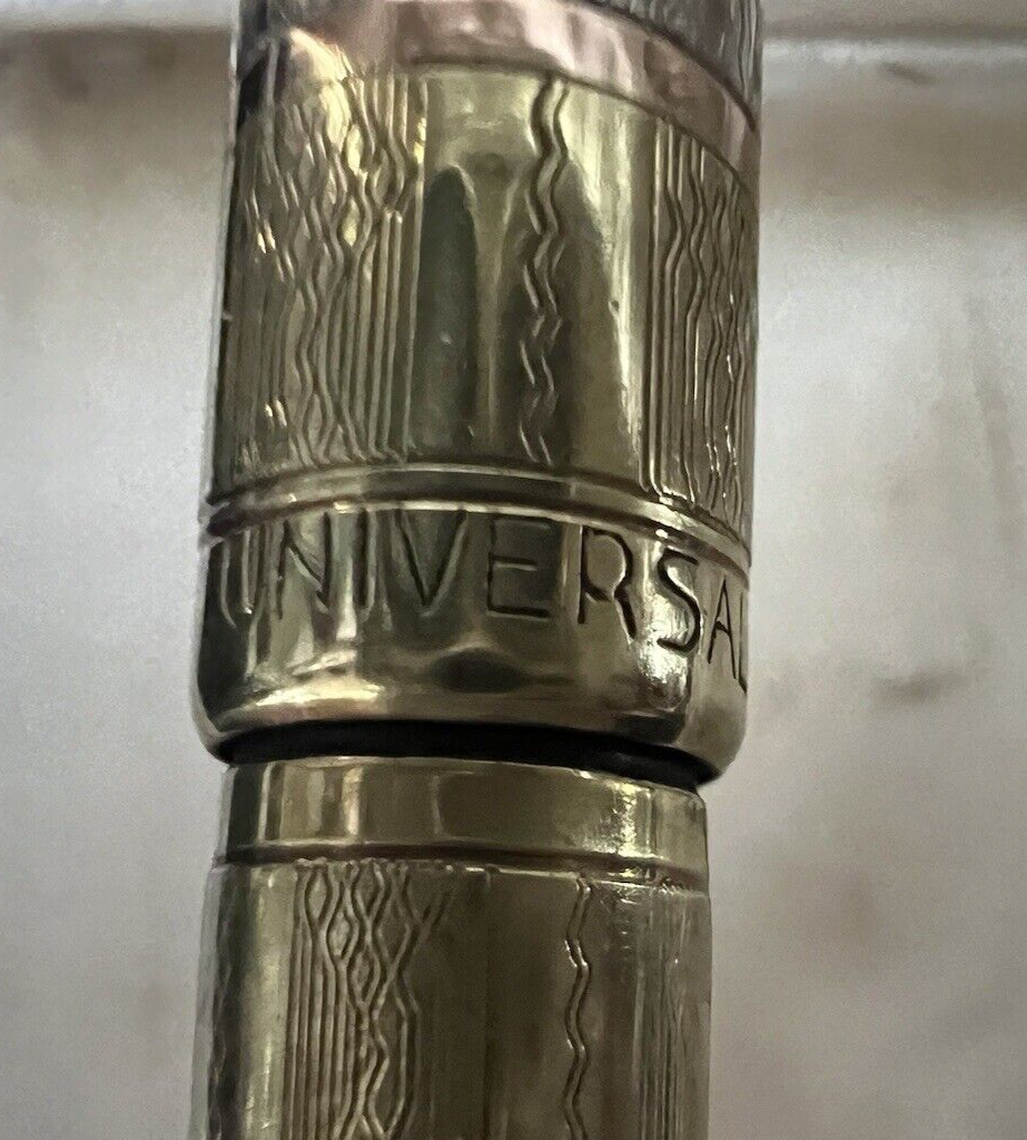 Universal Stylo-Plume Stylo à Plume Rétractable Or Argent Fonctionne Vintage