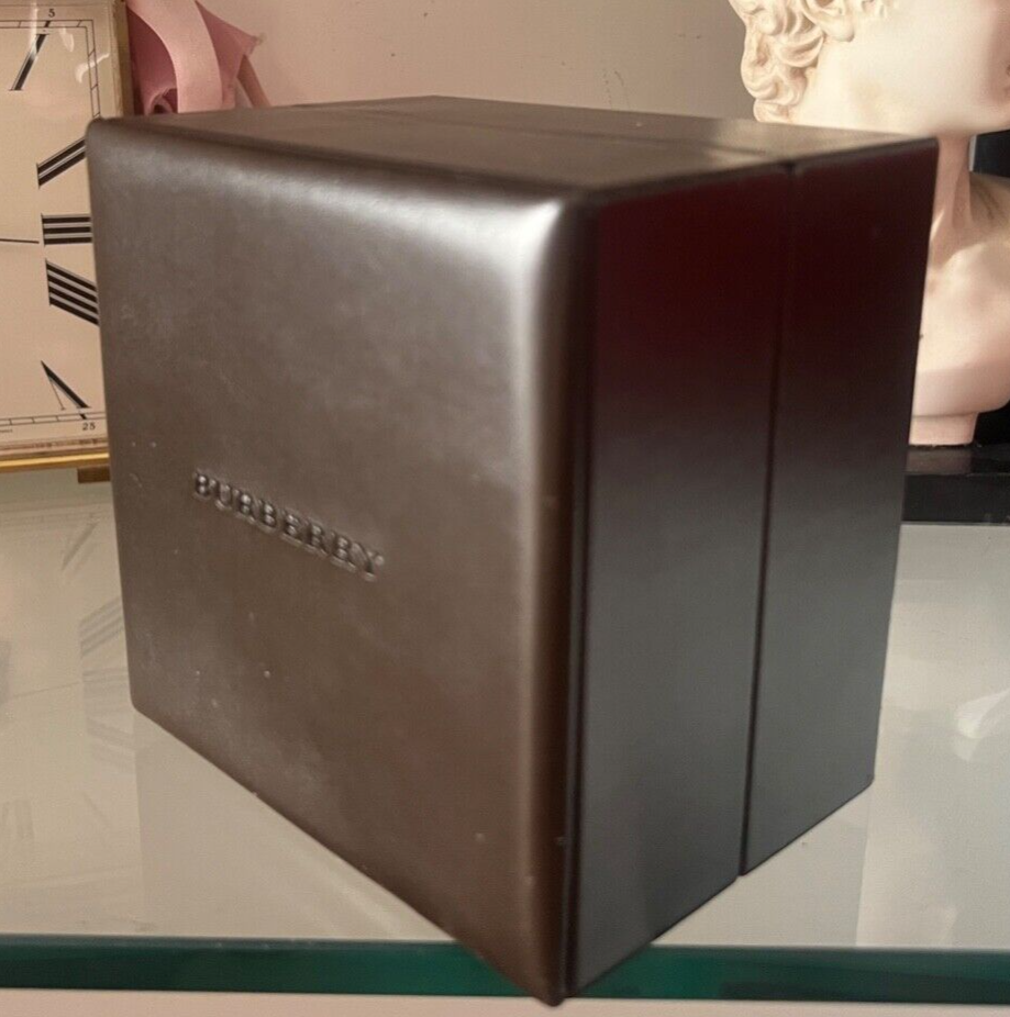Burberry Boîtier Boîte Montre Coffret Housse Garantie Cuir Artificiel Marron 