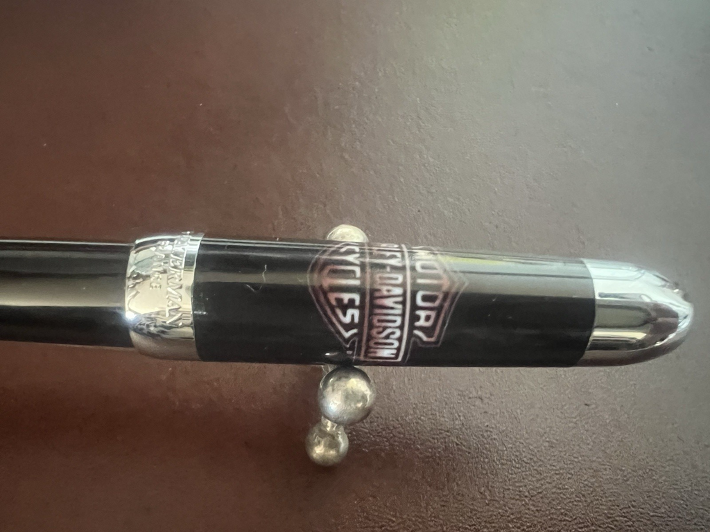 Waterman Ballpoint Pen Harley Davidson Black Motorcycle American Flag Writes
