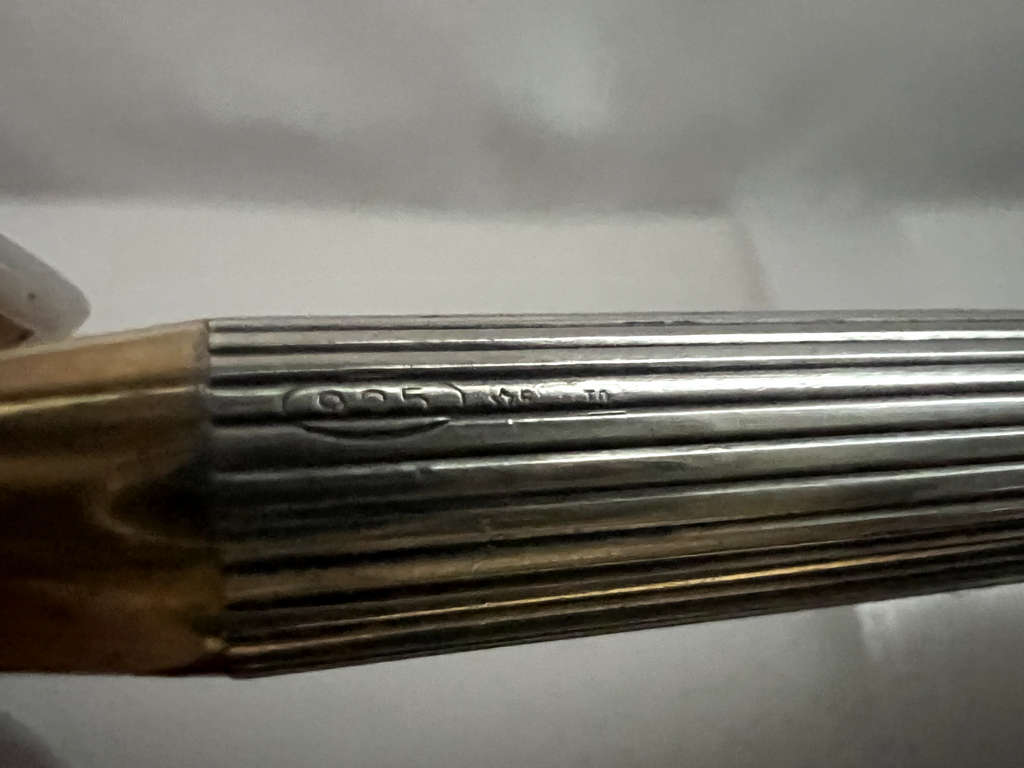 🔴 AURORA penna sfera Marco Polo ARGENTO 925 MASSICCIO smalti blu 1