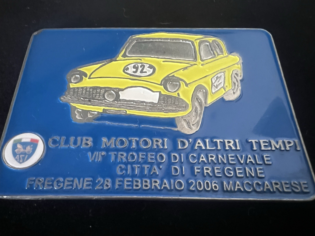 🔴 Trofeo auto ASI CLUB MOTORI D'ALTRI TEMPI Carnevale Fregene 2006 CAR BADGE