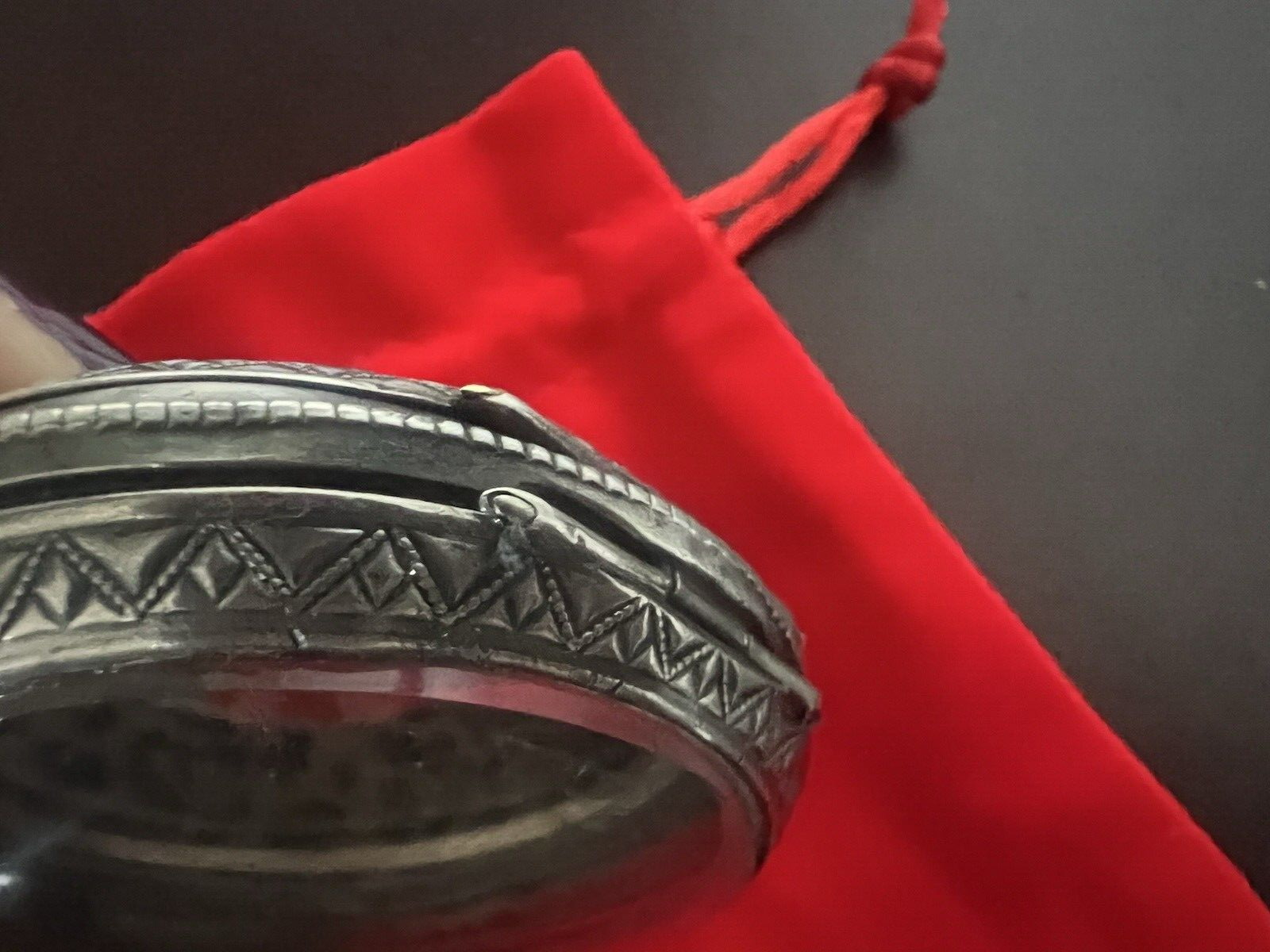 🔴 Cassa orologio tasca ARGENTO 800 MASSICCIO locomotiva LIGNE DROITE vintage