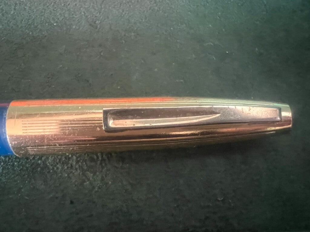🔴 Blaugraue Kolbenfüllfederhalter schreiben mit Vintage-Tinte A 