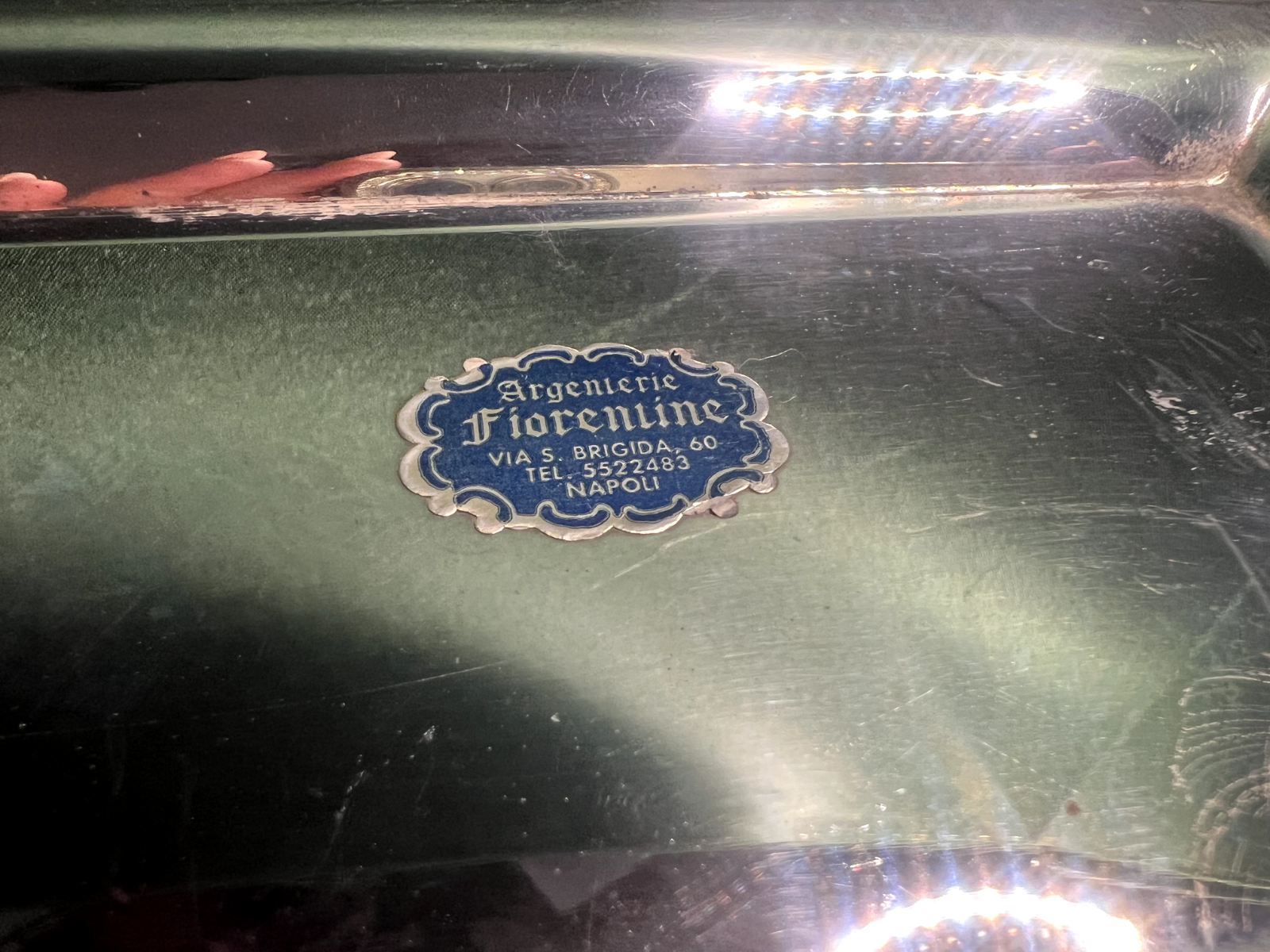 Bijoutiers Florence Base Encrier Sheffield Avec Inserts Encres Vintage