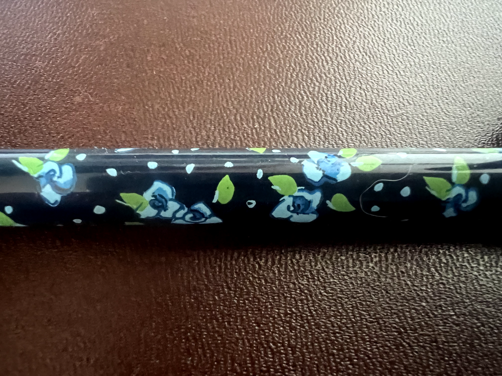 Naj Oleari Stift Kugel Autolack Blau Blumen Blau Schreibt Vintage 1990 