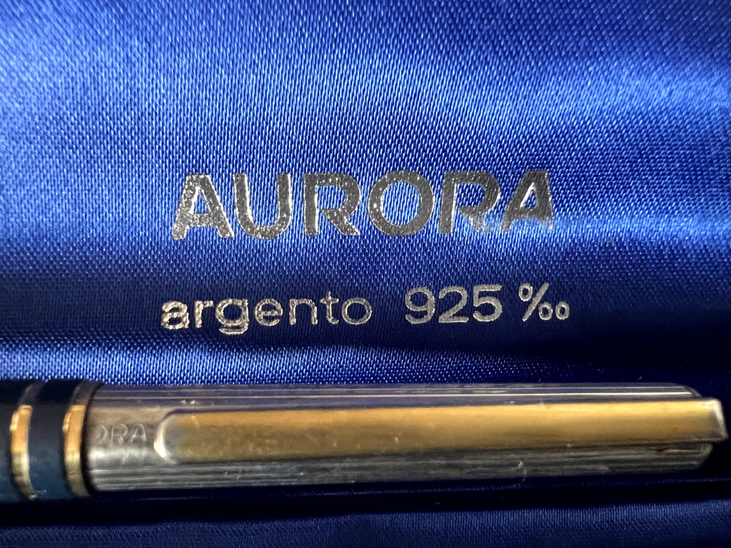 Aurora Stylo-Plume Sphère Marco Polo Argent 925 Massif Vernis Bleu 1