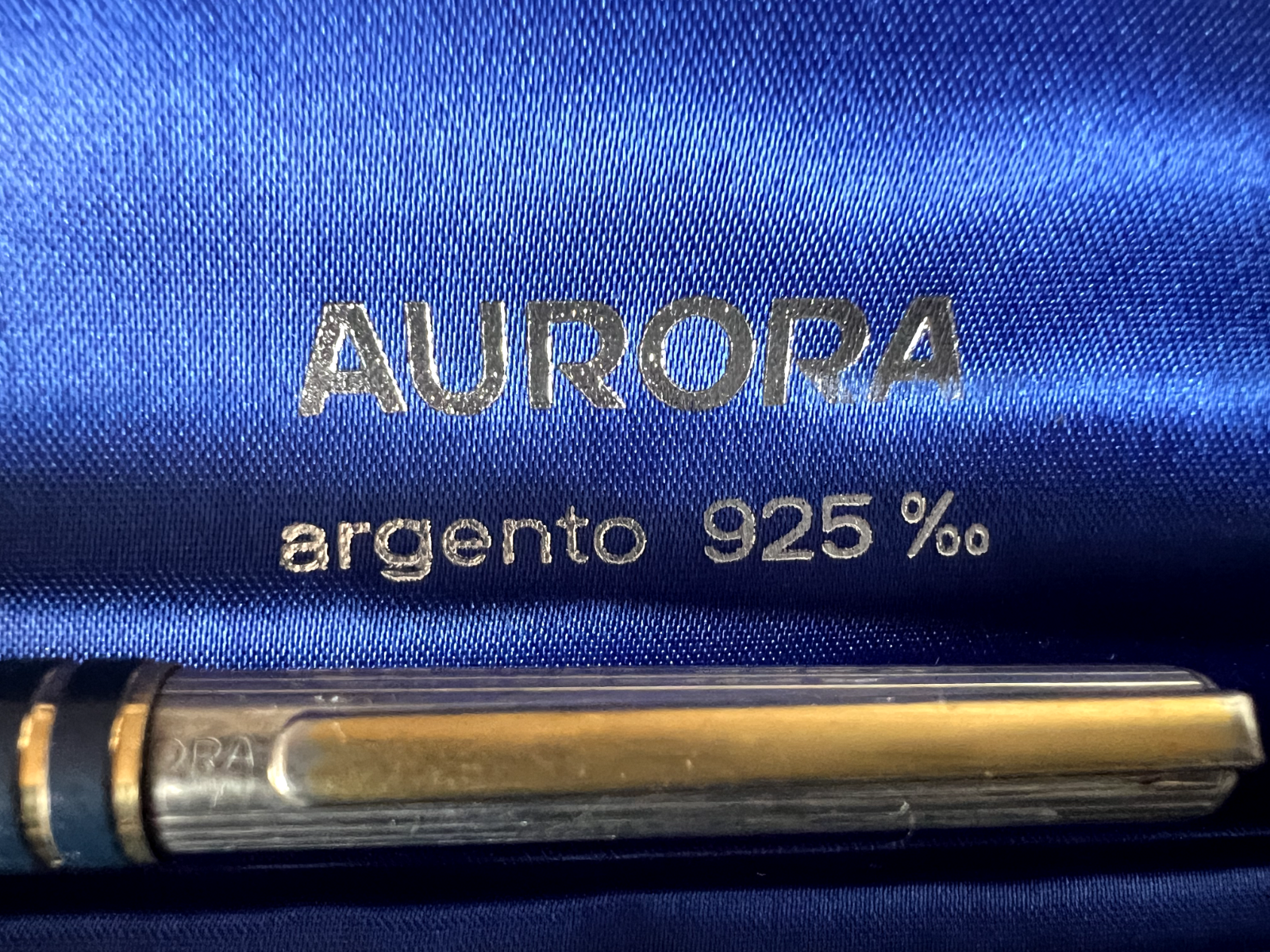 Aurora Stylo-Plume Sphère Marco Polo Argent 925 Massif Vernis Bleu 1