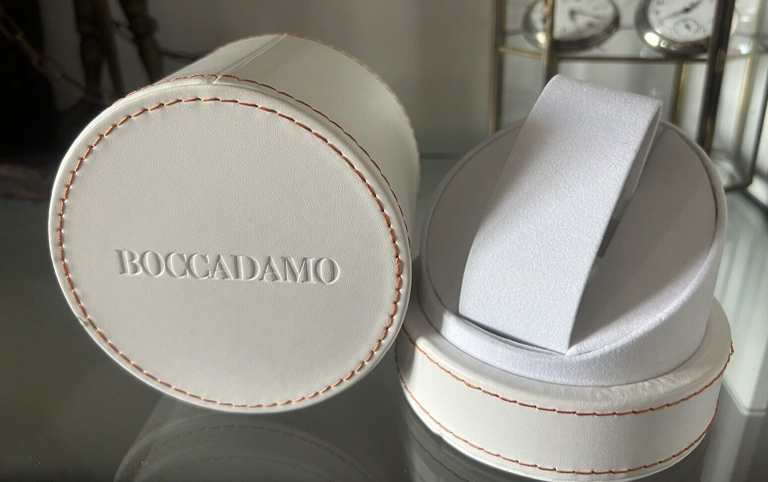 🔴 BOCCADAMO box scatola orologio bianca custodia con cuscino COMPLETO