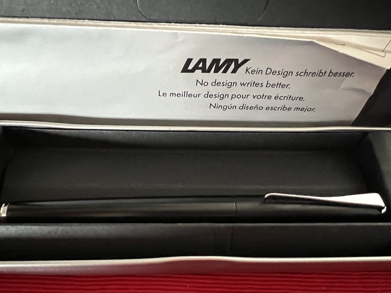 🔴 LAMY penna stilografica STUDIO lacca nera a cartuccia pennino MK scrive