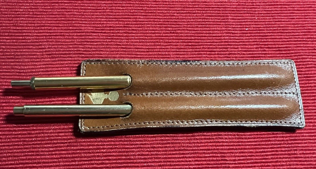 🔴 CARABINIERI penna sfera a pulsante + portamine matita dorate scrivono vintage