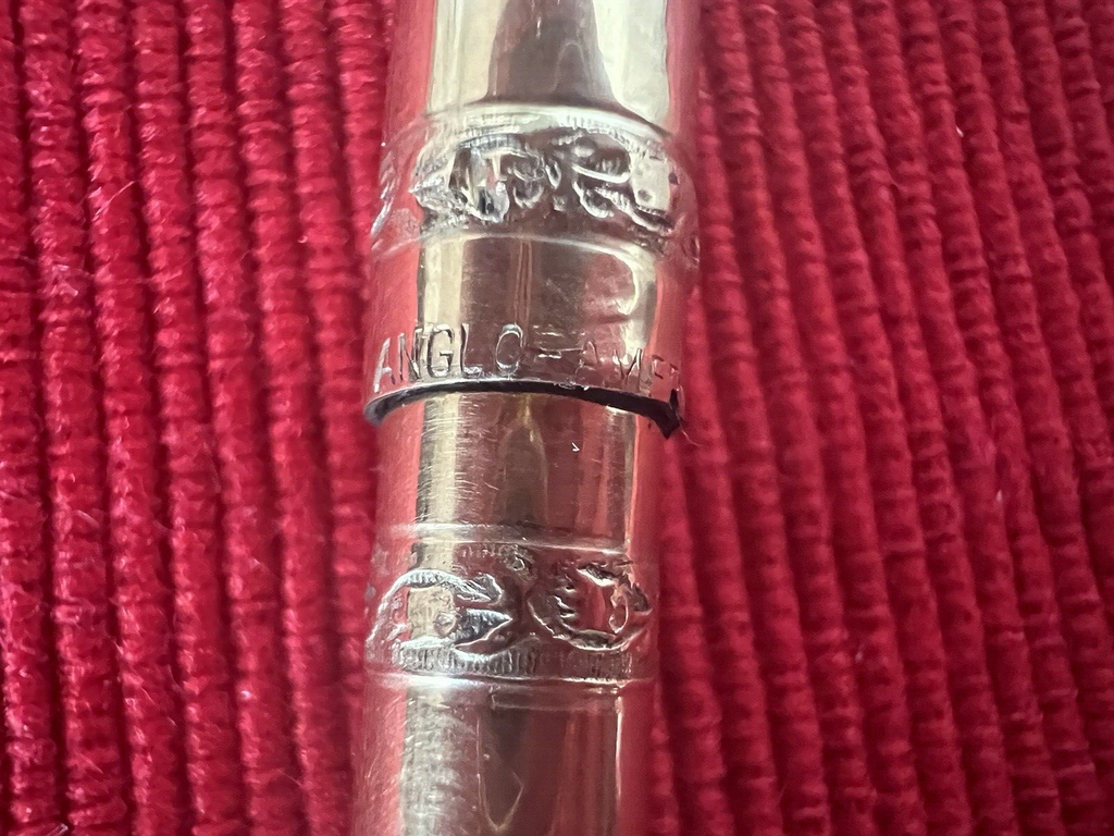 Anglo Amer Stylo-Plume Stylo à Plume Rétractable Or Fonctionne Vintage B