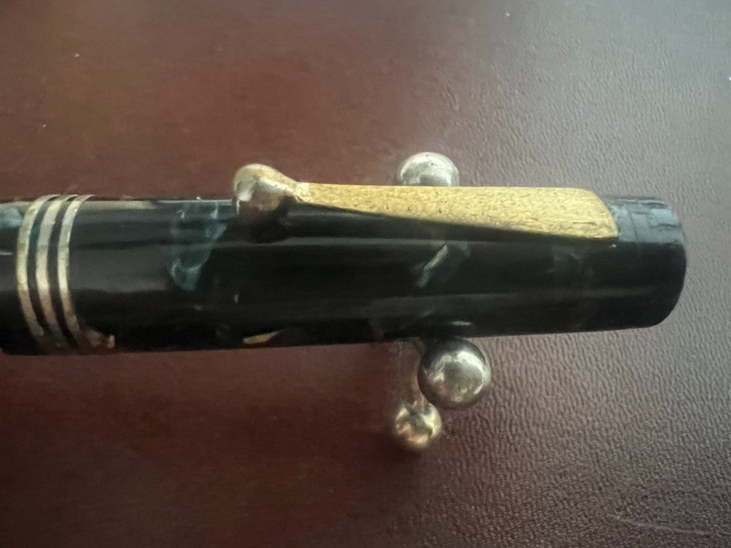 🔴 ELMO penna stilografica by Montegrappa marmorizzata pistone scrive vintage