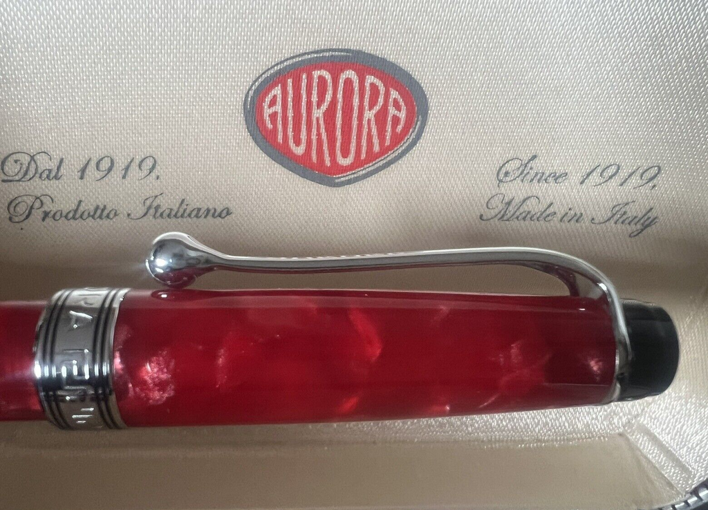 🔴 AURORA penna sfera Optima auroloide Mini 🔥 Fuoco 🔥 Edizione Limitata 11 cm