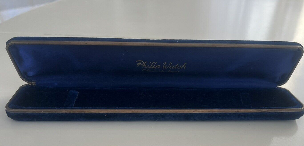 Philip Watch Box Wristwatch Case Velveteen Vintage