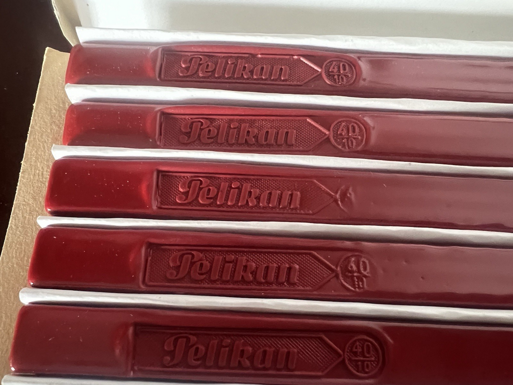 🔴 PELIKAN ceralacca rossa 40 10 completa 18 cm timbro sigillo punzone vintage