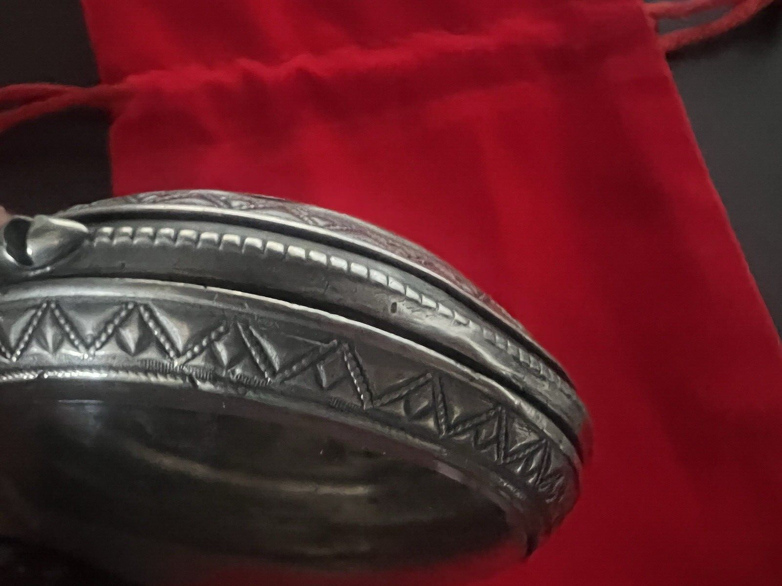 🔴 Cassa orologio tasca ARGENTO 800 MASSICCIO locomotiva LIGNE DROITE vintage