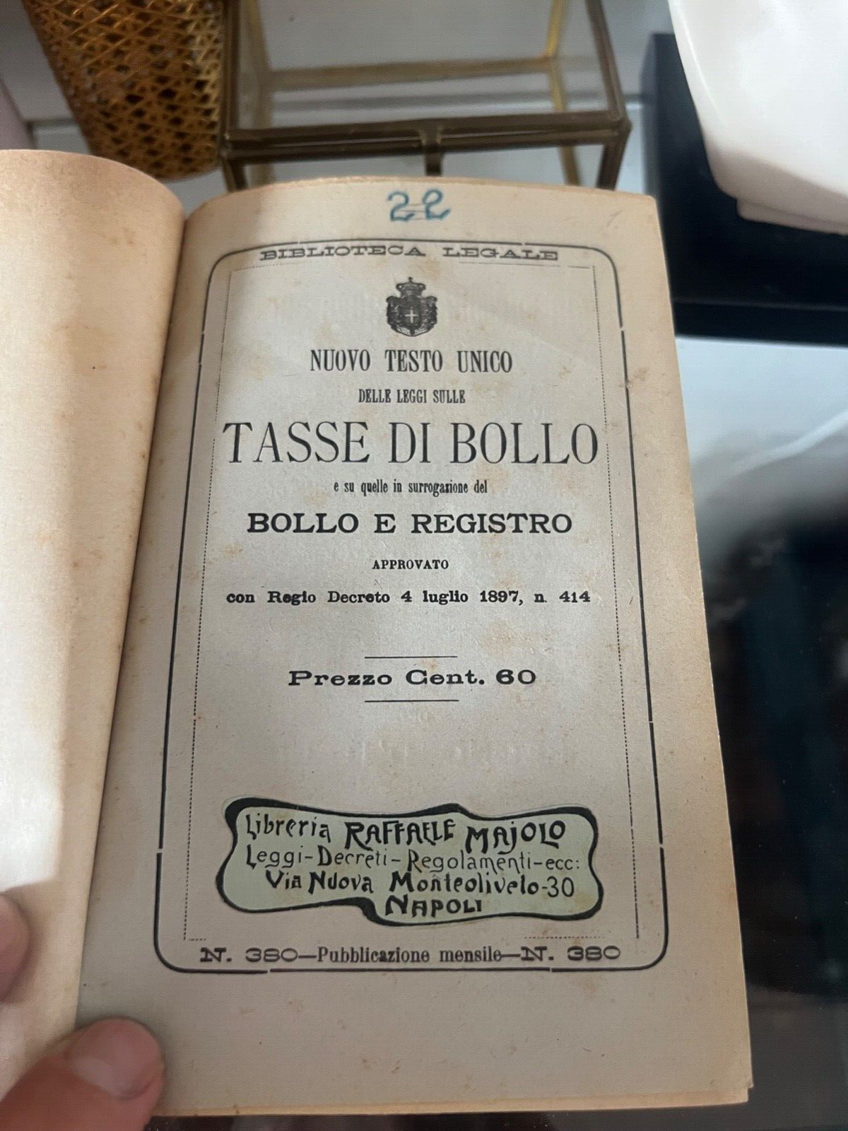 🔴 Book KINGDOM OF ITALY stamp duties FINANCE Naples consolidated text of 1901 