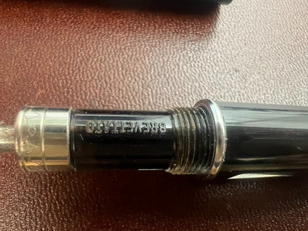 🔴 Penna stilografica nera pistone pennino aerodinamico ORO scrive vintage C