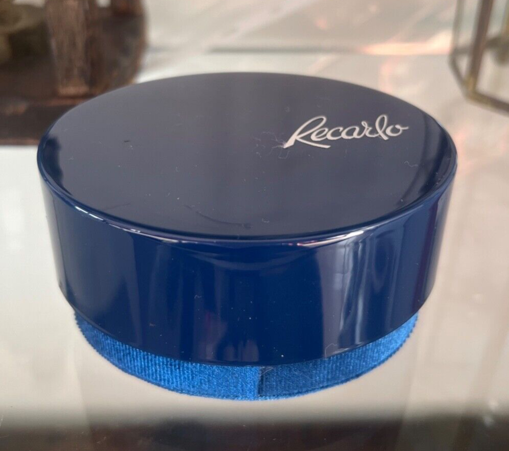 🔴 RE CARLO scatola orecchini gioiello custodia astuccio velluto blu ovale