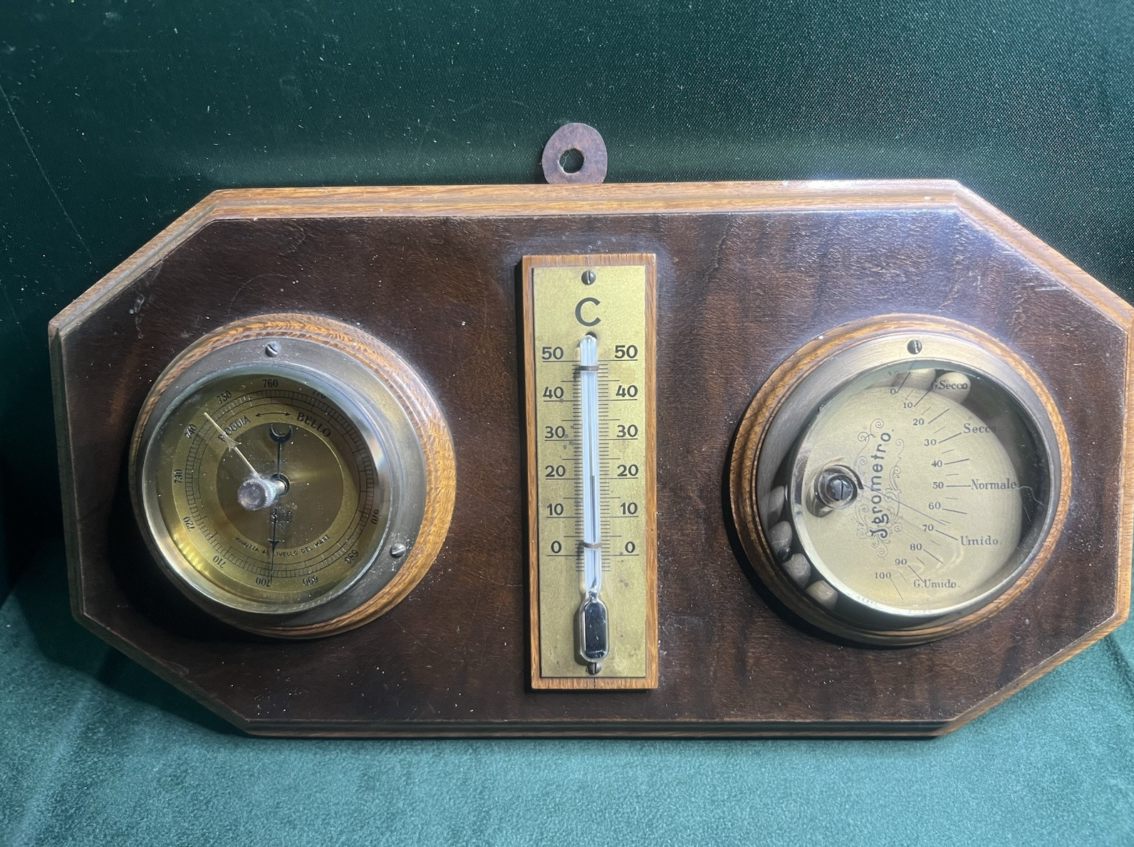 🔴 SUNDO Mechanisches Barometer, Thermometer und Hygrometer, nummeriert 1905, Vintage 