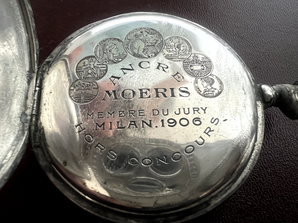 🔴 Orologio tasca ARGENTO 800 uomo da revisionare parti vintage Moeris N 16