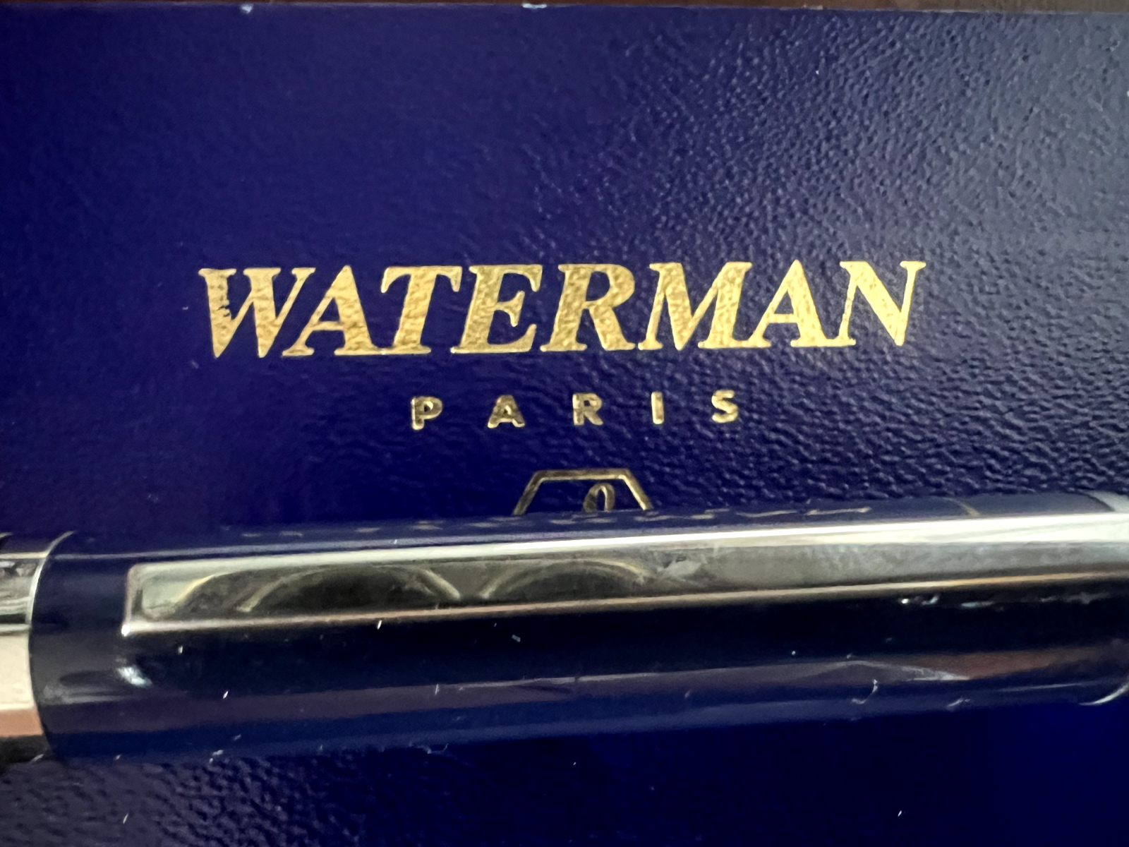 🔴 WATERMAN penna stilografica lacca blu profili cromati a cartuccia pennino F