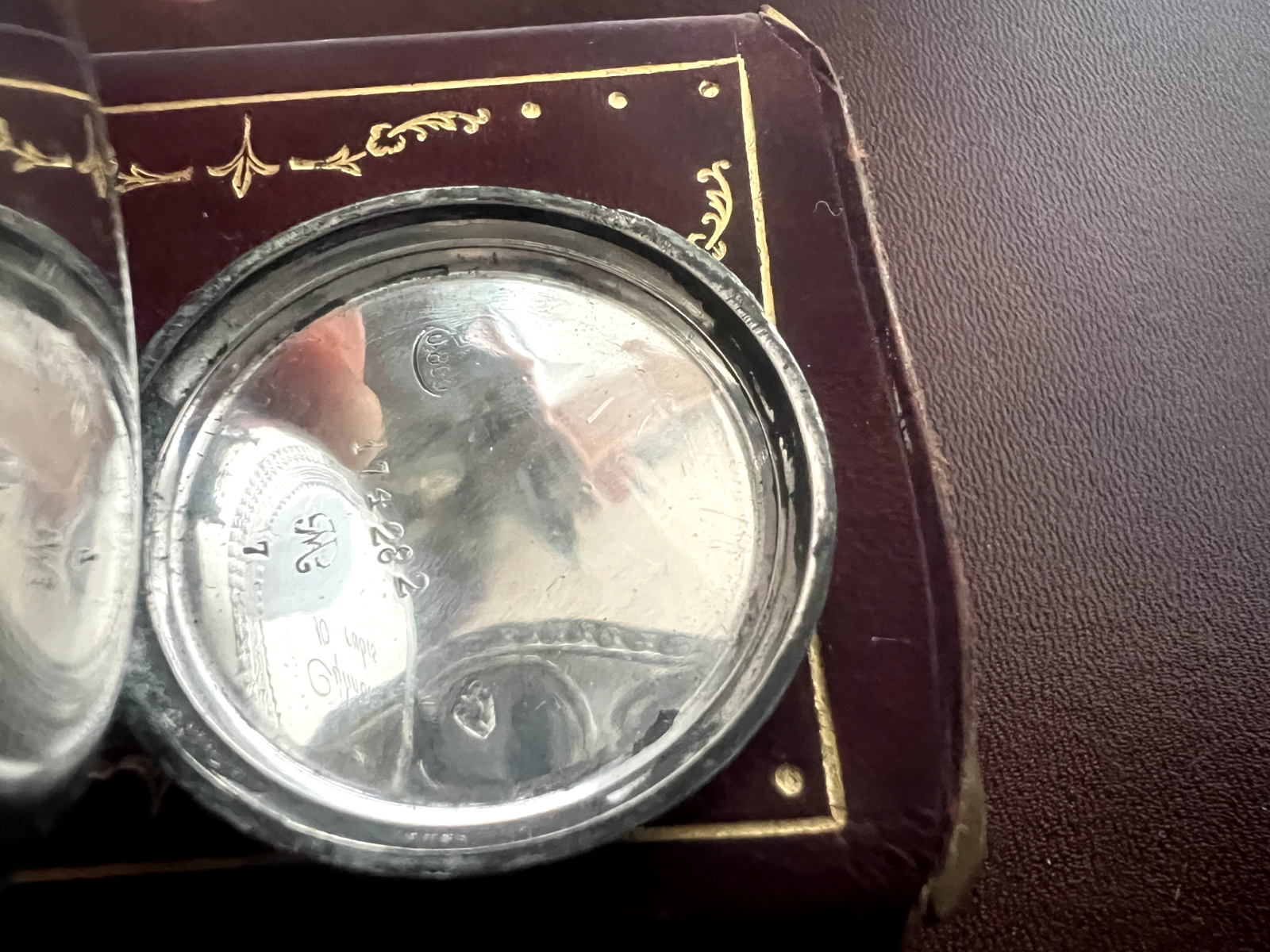 Montre Poche Argent 800 Femme Levier-Dos De Examen Pièces Cylindres 15