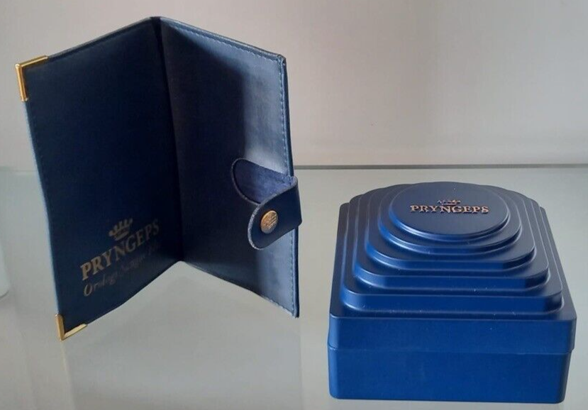 🔴 PRYNGEPS scatola cronografo uomo crono Valjux + porta garanzia pelle vintage