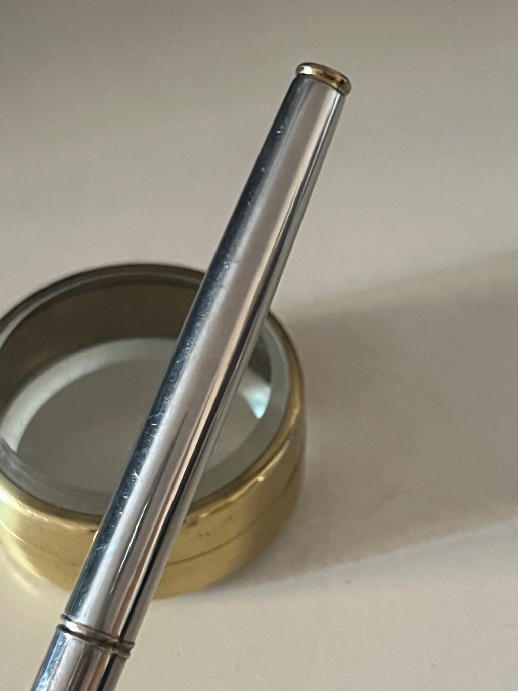 GS Pen Fountain Pen Chrome Pouch To Pressure Ink Vintage