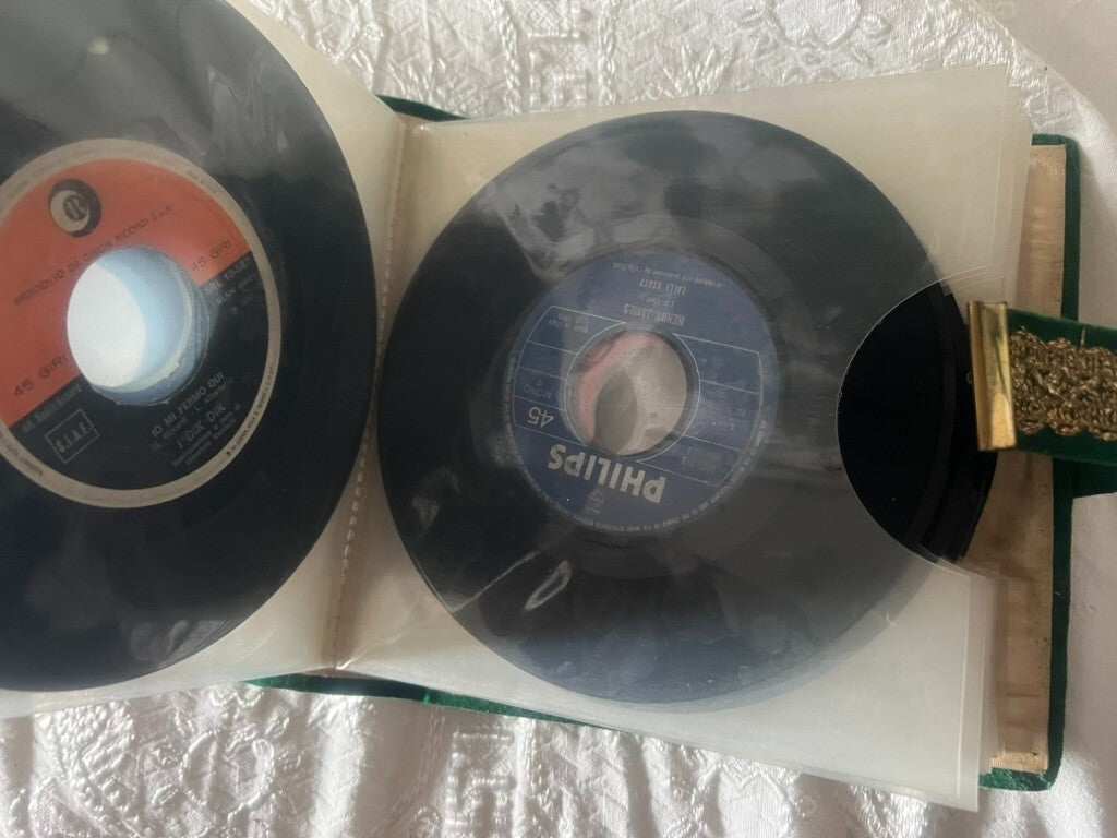 Disques 45 Tours En Album Velours Vert 33 à Collectionner Neuf Come Photo