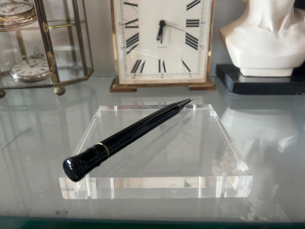 🔴 EUCHESSINA mechanical pencil, black, gold-plated, vintage pencil from the 1970s 