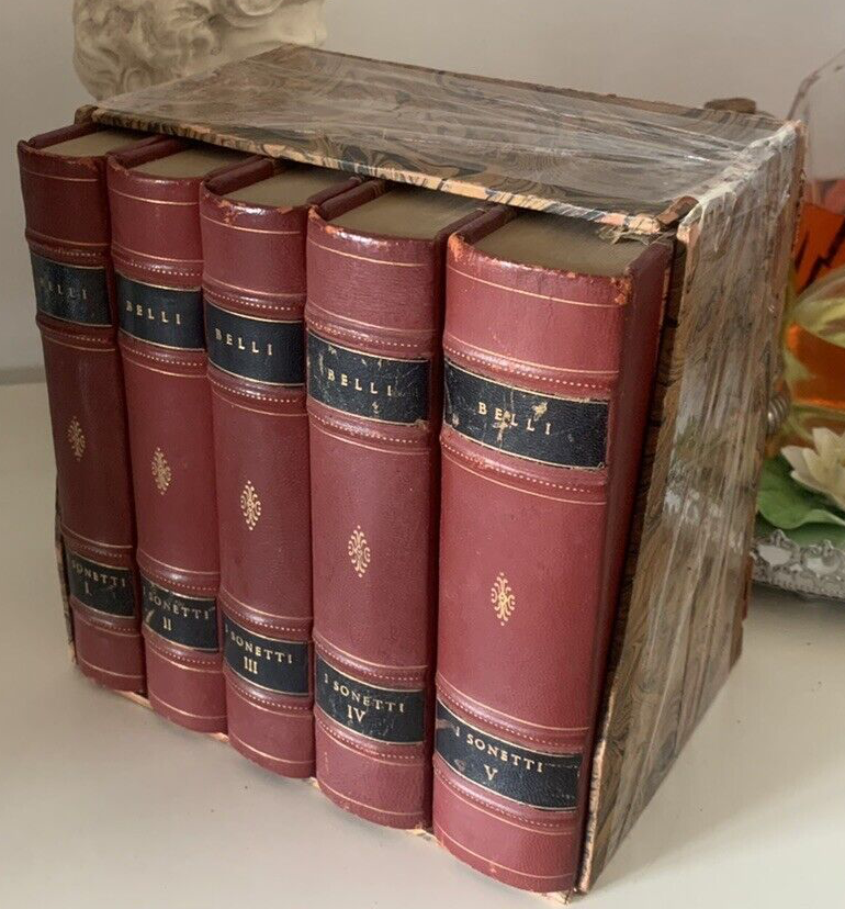 🔴 Wunderschöne Sammlung aller römischen Sonette, 5 Bände, nummerierte Ausgabe, handgebunden 1966